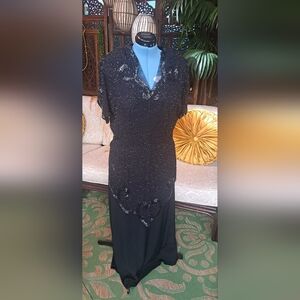 Elegant Black Beaded Dress